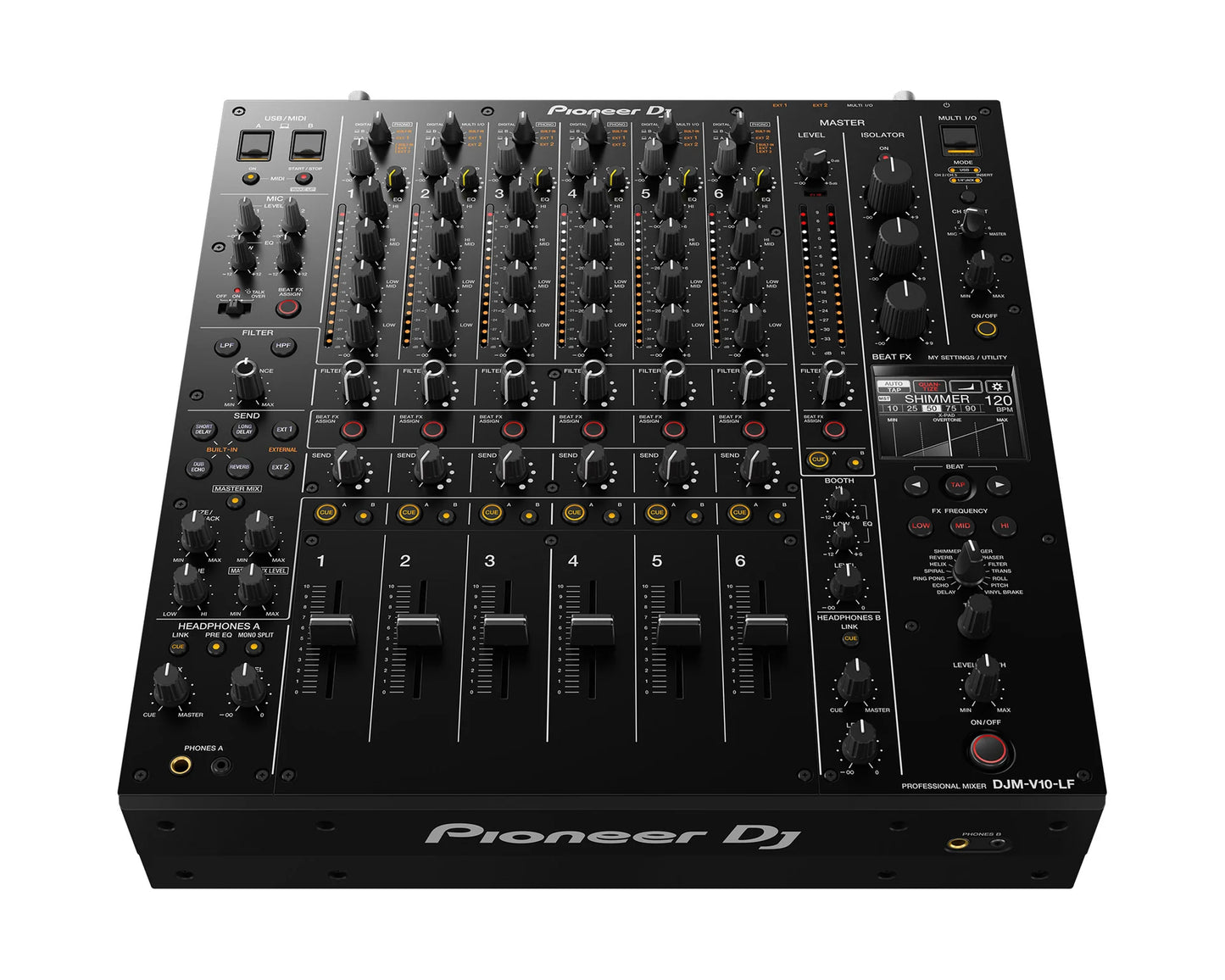 Pioneer DJ DJM-V10-LF 6Ch Pro DJ Mixer Long Faders and Optimised Curves DJ Mixer Pioneer DJ