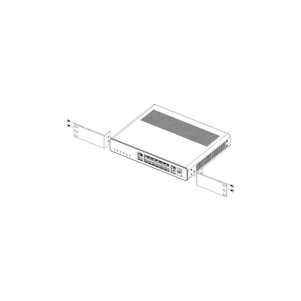 Ruckus ICX7150-C10ZP Compact Switch Rack Mount Kit, Black Mounting Hardware Ruckus
