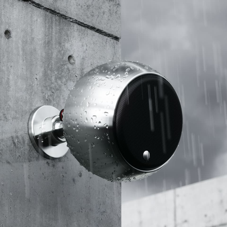 Gallo Acoustics - MICRO HABITAT — Compact Form. Serious Outdoor Sound Habitat Silver