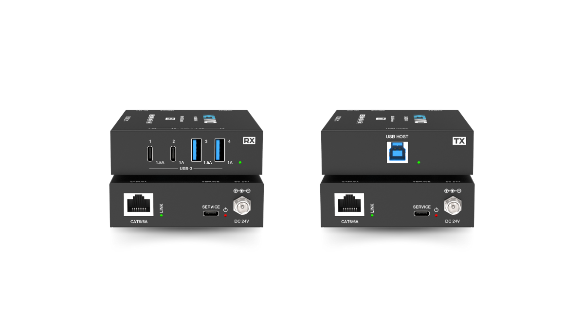 Netvio EX-USB3-100-10 | 100m USB 3.2 Gen 1 Extender with 2-Way PoE & Type-B to USB-C Cable Accessories Netvio