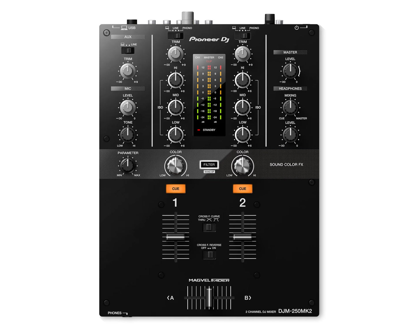 Pioneer DJ DJM-250MK2 2Ch DJ Mixer with USB and On-Board Effects BLACK