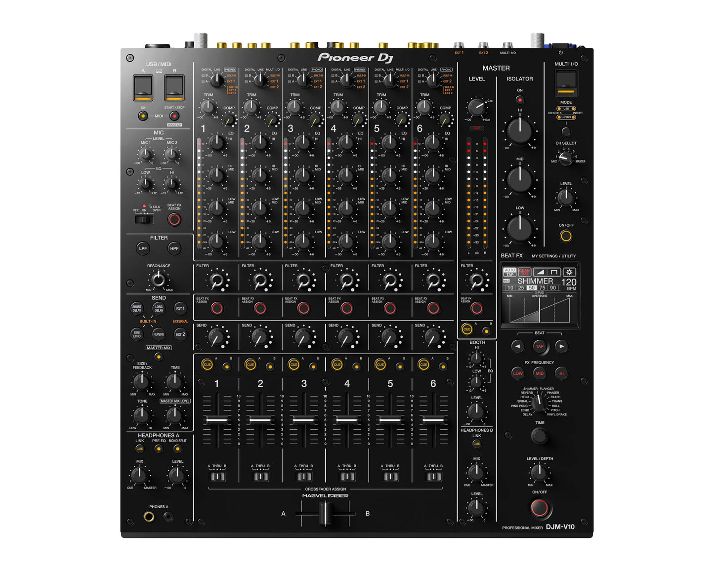 Pioneer DJ DJM-V10 6 Channel Pro DJ Mixer 96-Bit / 4-Band EQ DJ Mixer Pioneer DJ