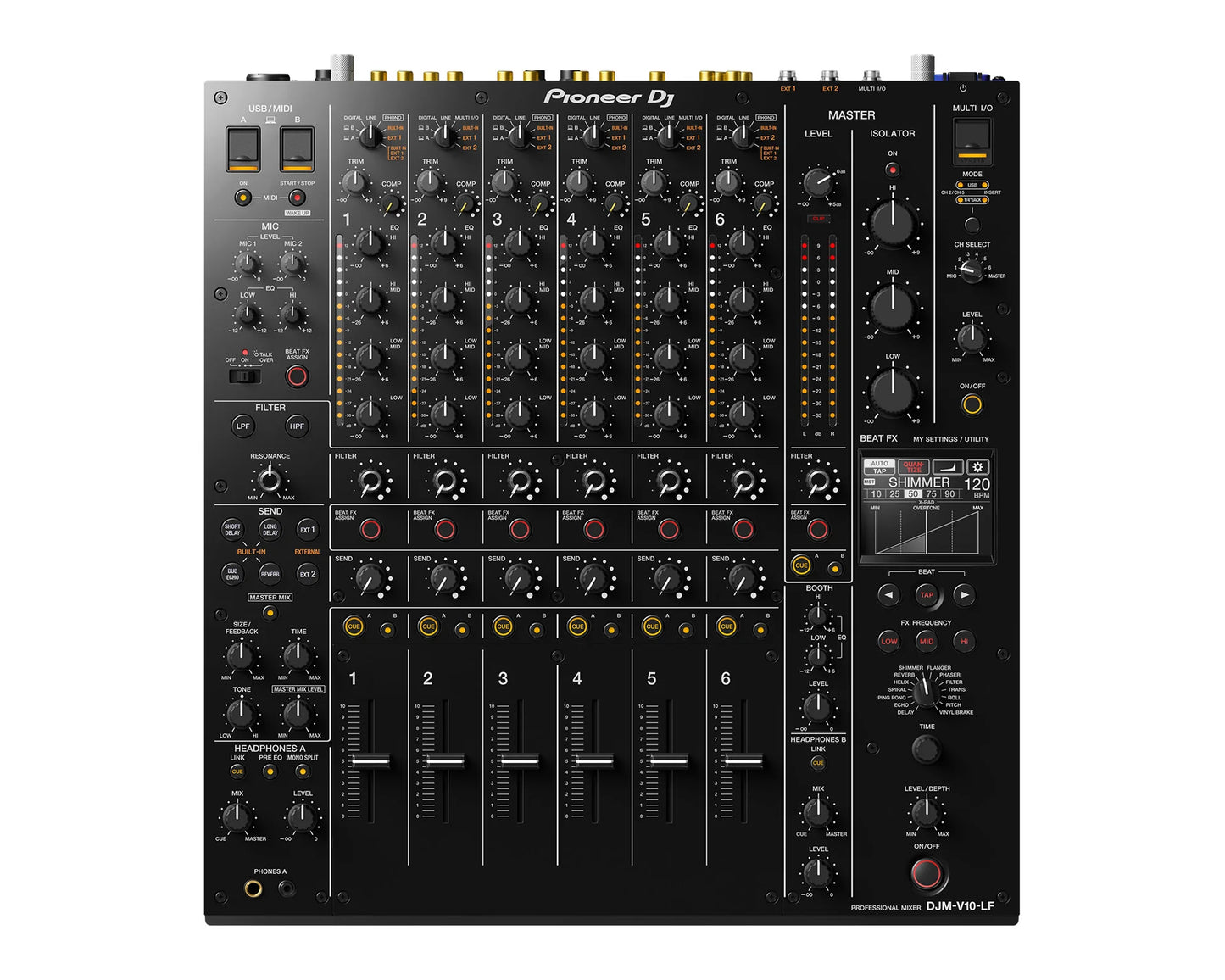 Pioneer DJ DJM-V10-LF 6Ch Pro DJ Mixer Long Faders and Optimised Curves DJ Mixer Pioneer DJ