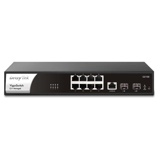 DrayTek Layer 2 Managed Switch With 8 Gigabit RJ-45 Ports and 2 SFP Ports Uplink Ports 