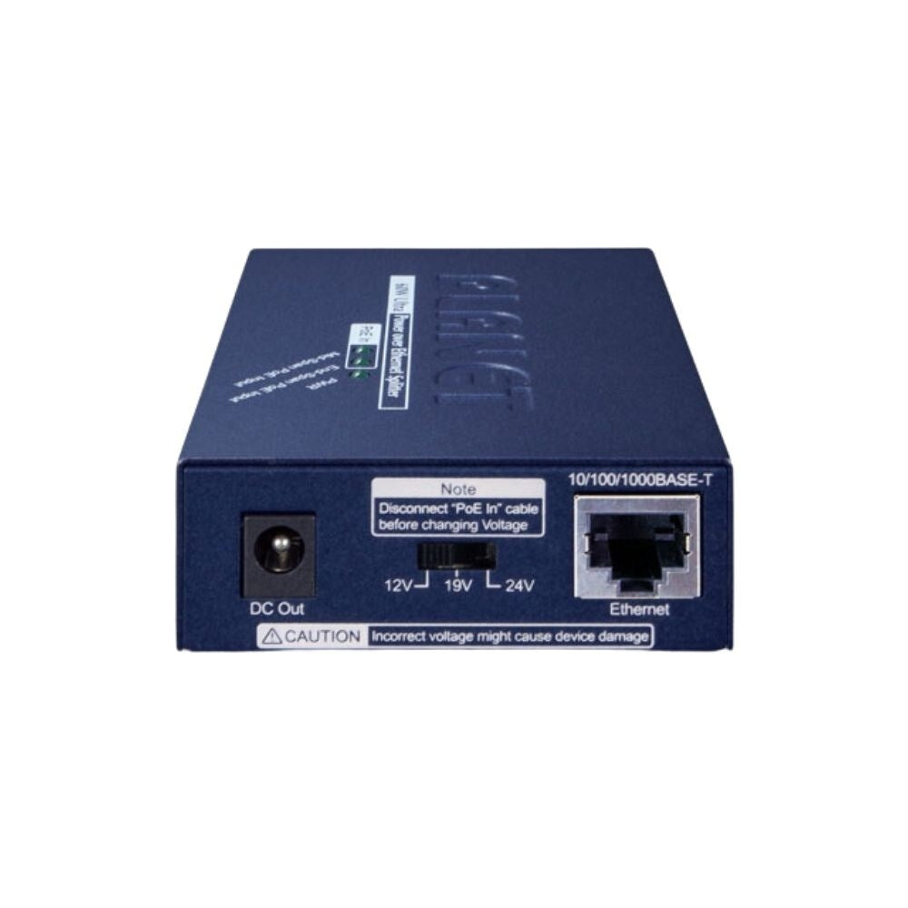 Planet Technology Single Port 10, 100 and 1000Mbps Ultra PoE Splitter, 12V, 19V and 24V 2