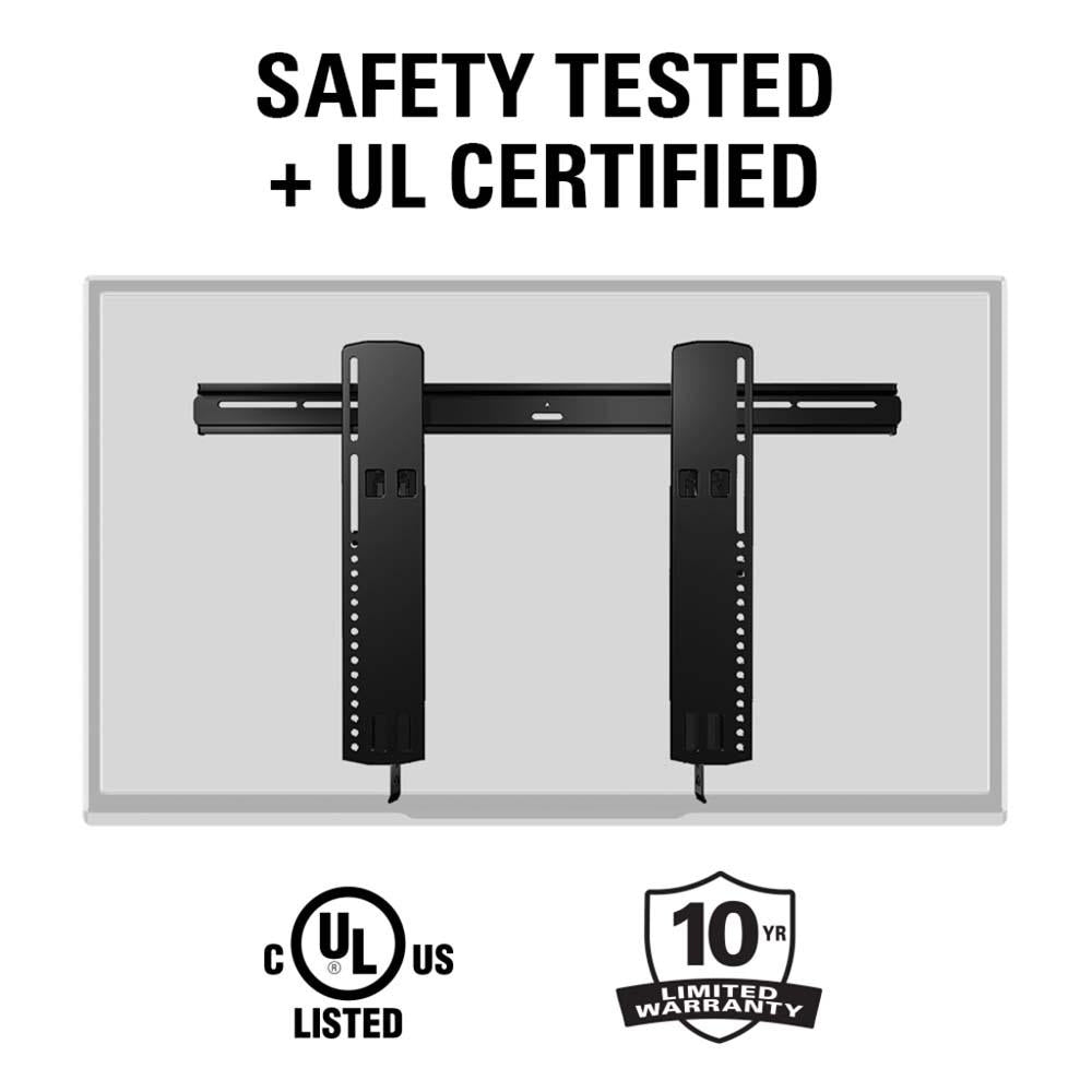 Sanus Black Series Ultra Slim Low Profile TV Mount for 40" to 85" Screens, Black TV Mounts Sanus