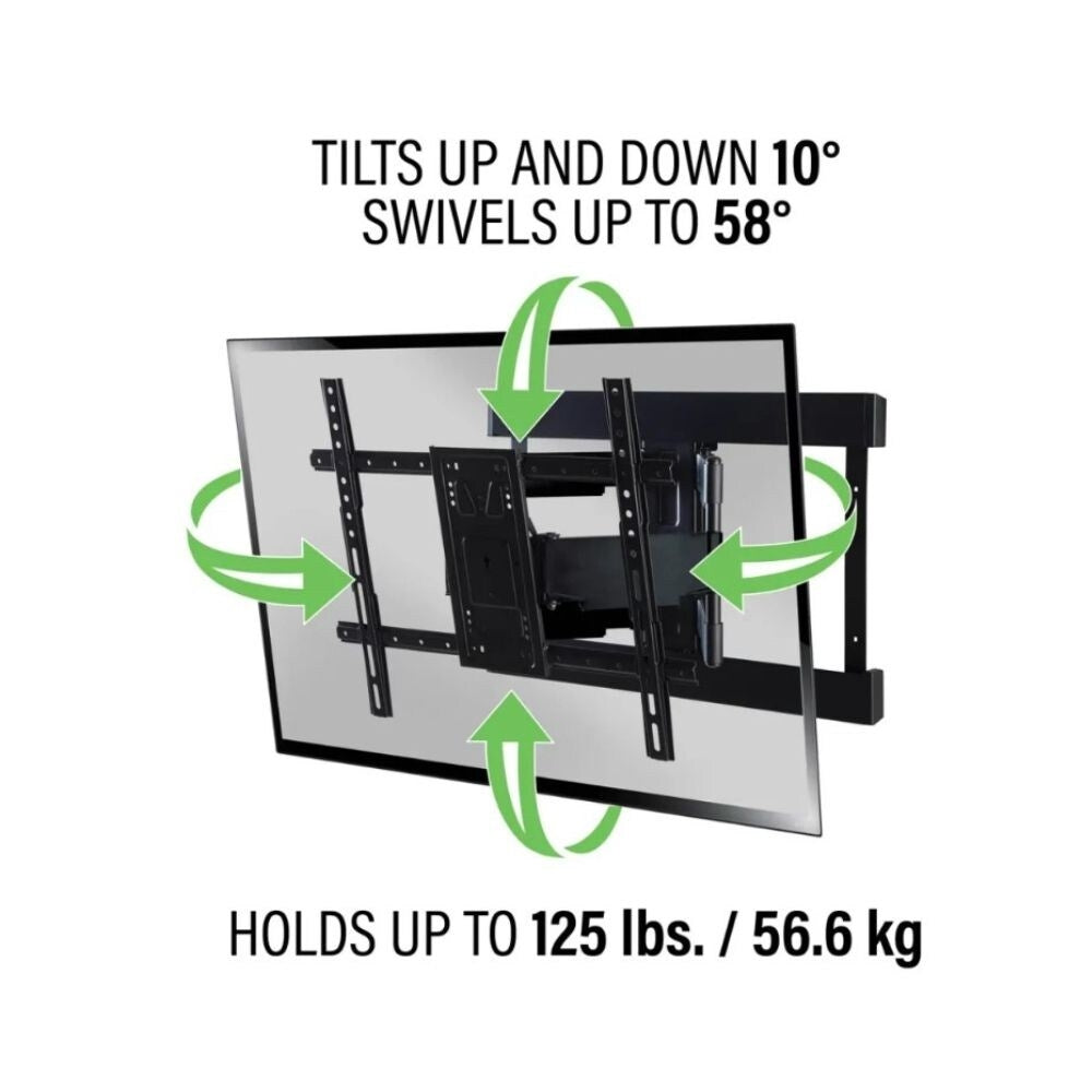 Sanus Premium VLFS820 SuperSlim Full Motion TV Mount for 40" to 90" TV Screens, Black TV Mounts Sanus