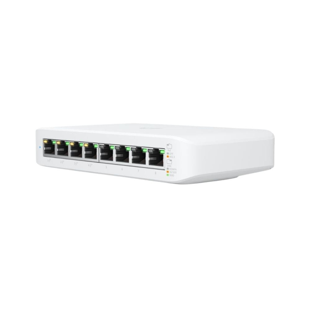 Ubiquiti UniFi Lite 8 Port PoE+ L2 Ethernet Switch With 4x GbE PoE+, 4x GbE and 52W PoE Budget 